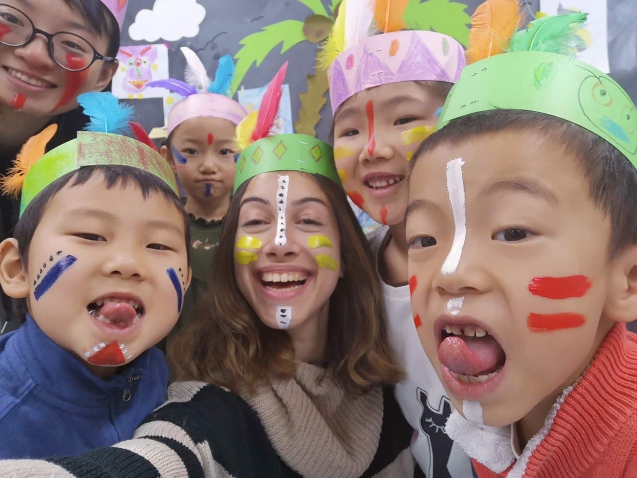 Armine with her students during a creative lesson